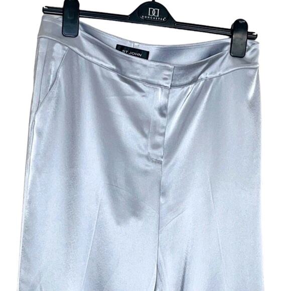St. John by Marie Gray Collection Silver Gray Trouser High Waist Pants Size 10 - Picture 3 of 5
